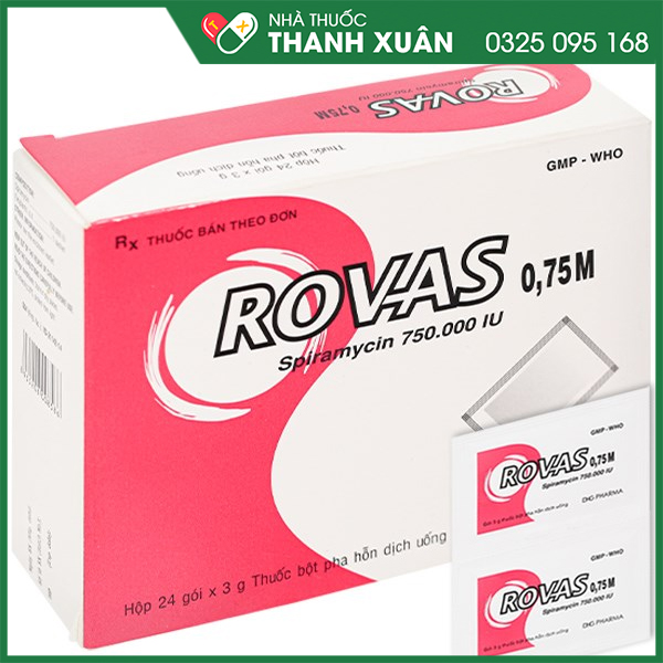 Rovas 0,75M bột pha hỗn dịch uống trị nhiễm khuẩn